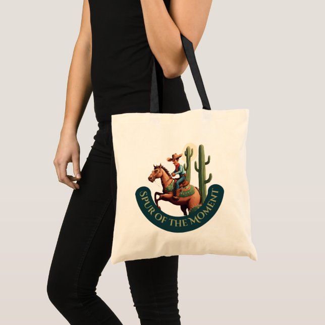 Spur of the Moment Cowboy Graphic Tote Bag (Front (Product))