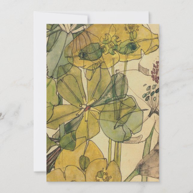 Spurge With Yham Flowers Charles Rennie Mackintosh Invitation (Front)