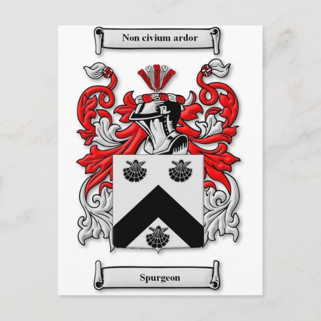 Spurgeon Coat of Arms Postcard (Front)