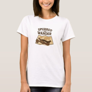 Spurred Brown Adventure Map Wander Graphic T-Shirt