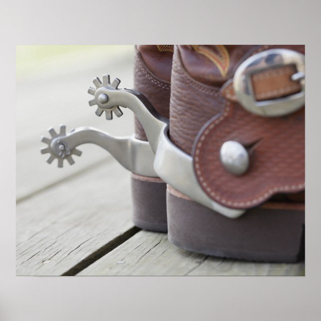 Spurs on cowboy boots poster (Front)