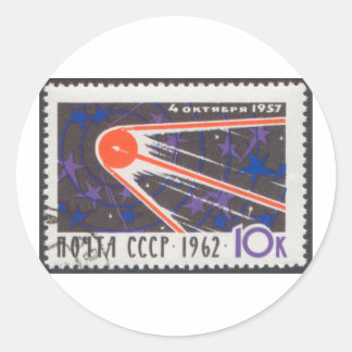 Sputnik 1 5th Anniversary 1962 Classic Round Sticker