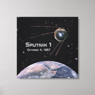 Sputnik 1 Earth Satellite Canvas Print