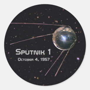 Sputnik 1 Satellite Classic Round Sticker