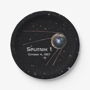 Sputnik 1 Satellite Paper Plate
