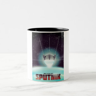 Sputnik "race to the Stars" Two-Tone Coffee Mug