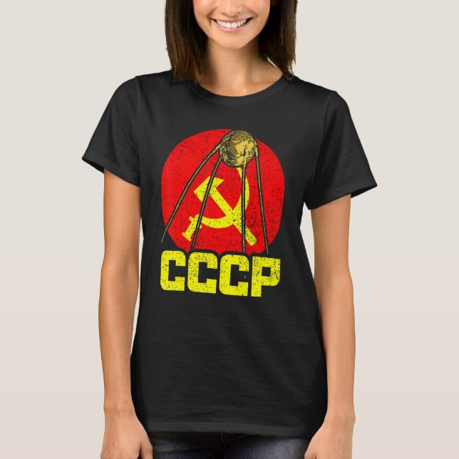 Sputnik Satellite Spacecraft Soviet Union Space Sp T-Shirt (Front)