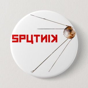 SPUTNIK - Space History, Russian, Satellite 7.5 Cm Round Badge