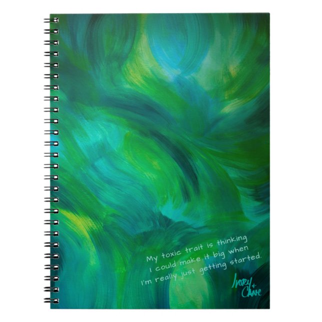 SPWW Green with Envy Green and Teal Spiral Journal (Front)
