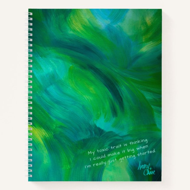 SPWW Green with Envy Green and Teal Spiral Notebook (Front)