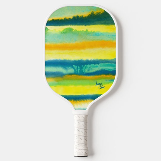 SPWW Tangoed Tiers Teal & Orange Pickleball Paddle (Front)