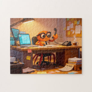 Spy Crab Coordinating Mission Work At Desk Jigsaw Puzzle