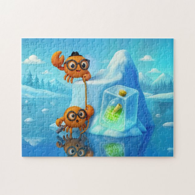 Spy Crabs Climbing Iceberg For Secret Message Jigsaw Puzzle (Horizontal)