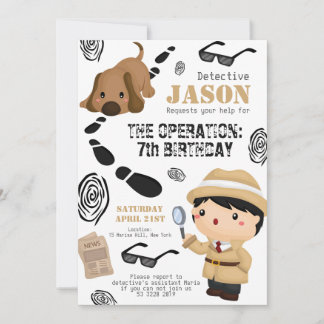 Spy Detective Secret Agent Boy Birthday Invitation