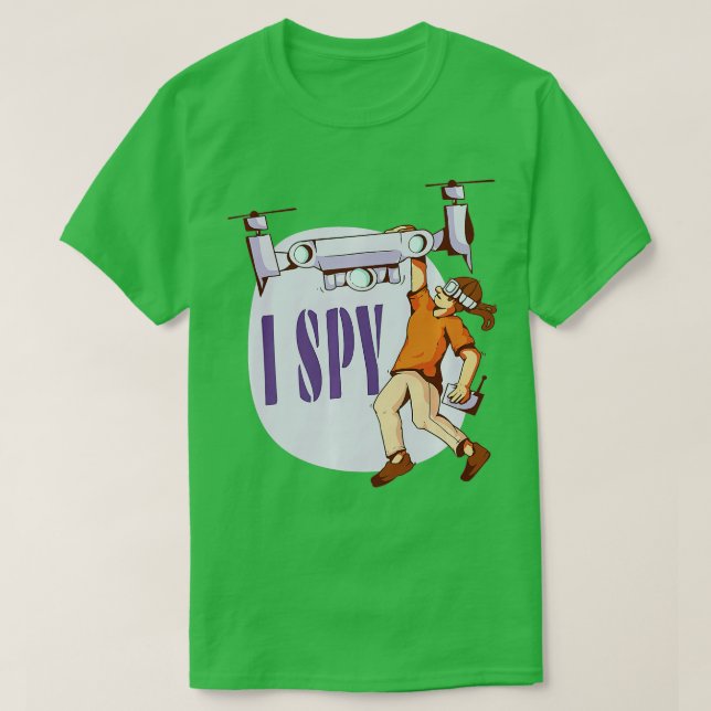 Spy Drone Pilot Toy Camera Childrens Drone Fathers T-Shirt (Design Front)