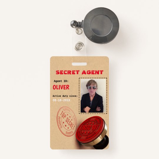 Spy Party Secret Agent Badge ID Badge | Zazzle.co.uk