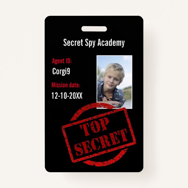 Spy Party Secret Agent Invite Badge ID Badge (Front)