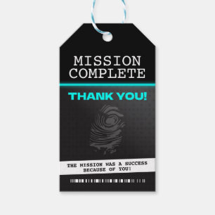 Spy Party Thank You Gift Tags
