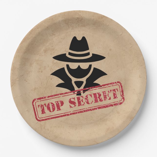 Spy/Secret Agent Themed Party Paper Plate (Front)