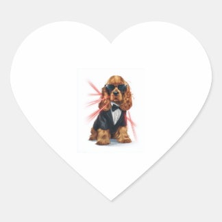 Spy Spaniel � Secret Agent Dog Heart Sticker