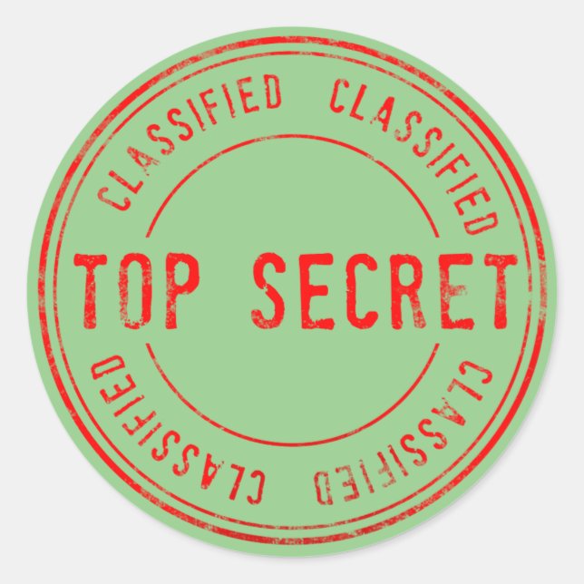 Spy Surprise Birthday Party Top Secret Classified  Classic Round Sticker (Front)