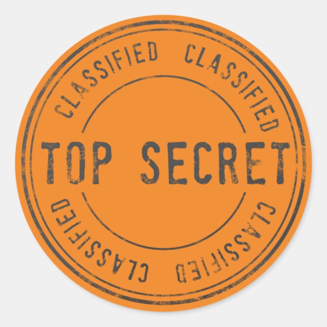 Spy Surprise Birthday Party Top Secret Classified  Classic Round Sticker (Front)