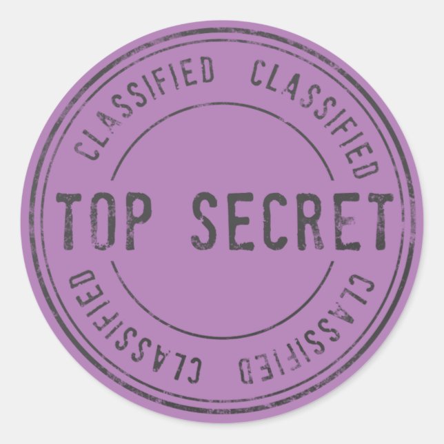 Spy Surprise Birthday Party Top Secret Classified  Classic Round Sticker (Front)