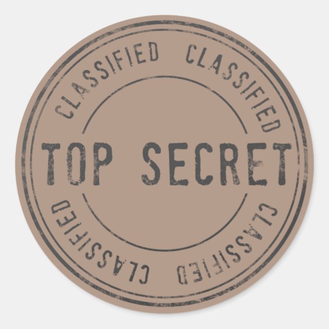 Spy Surprise Birthday Party Top Secret Classified  Classic Round Sticker (Front)