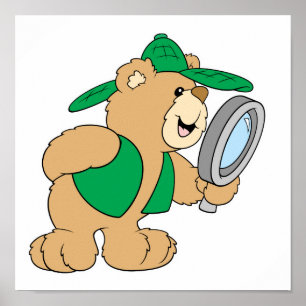 Spying Detective Bear Poster