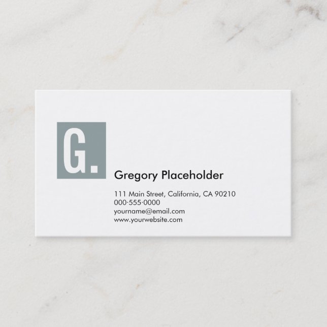 SQ Corporate No6 Silver Grey Business Card (Front)