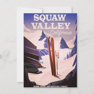 Sqaw Valley California travel poster. Invitation