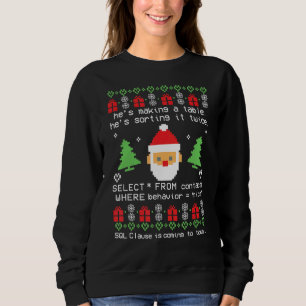 SQL Clause Is Coming To Town Xmas Quote Sweatshirt