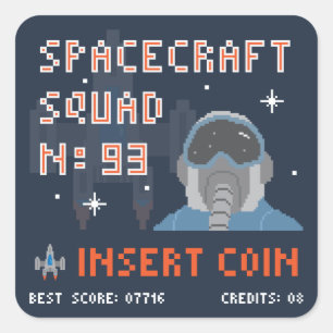Squad 93 Pixel Insert Coin Sticker