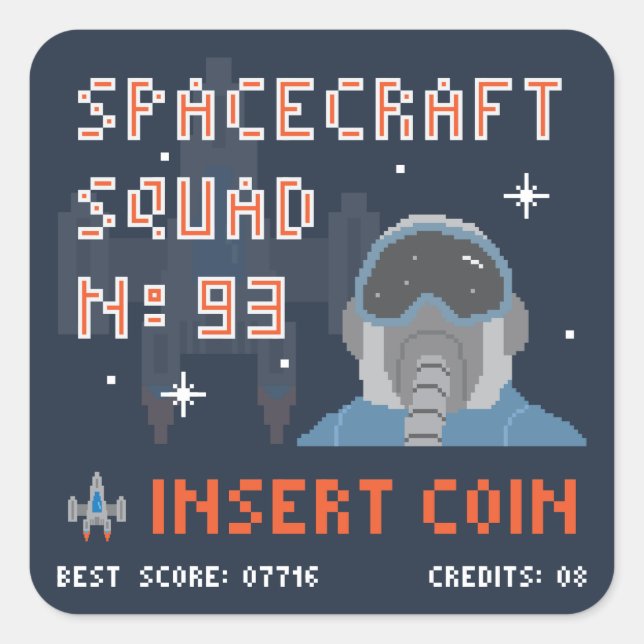 Squad 93 Pixel Insert Coin Sticker (Front)