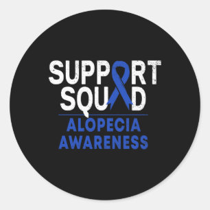 Squad Alopecia Awareness Blue Aa Ribbon Warrior Classic Round Sticker