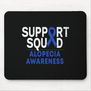 Squad Alopecia Awareness Blue Aa Ribbon Warrior Mouse Mat