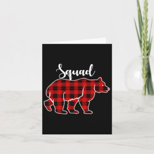 Squad Bear Red Plaid Christmas Costume Matching Fa Card