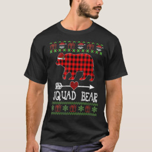 Squad Bear Santa Red Plaid Family Pyjamas For Chri T-Shirt