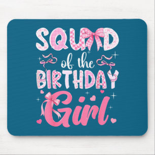 Squad Birthday Girl Pink Coquette Graphic Art Mouse Mat