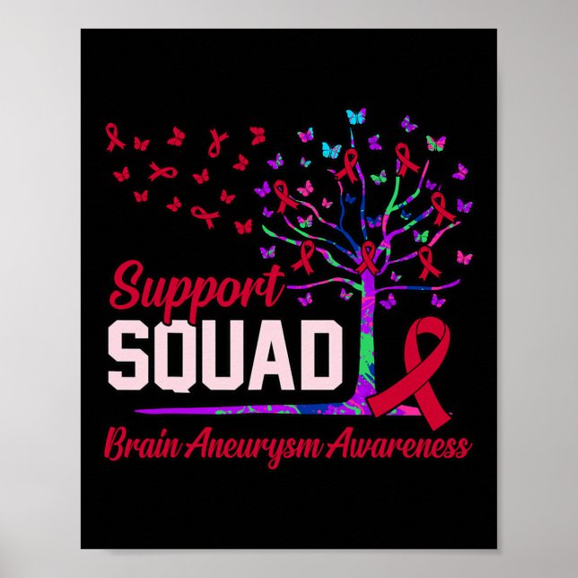 Squad Brain Aneurysm Awareness Month Support Graph Poster (Front)