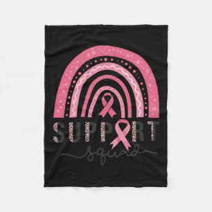 Squad Breast Cancer Awareness Leopard Pink Rainbow Fleece Blanket
