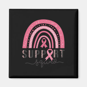 Squad Breast Cancer Awareness Leopard Pink Rainbow Magnet