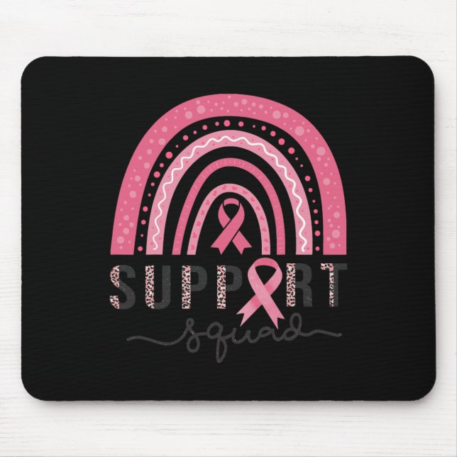 Squad Breast Cancer Awareness Leopard Pink Rainbow Mouse Mat (Front)