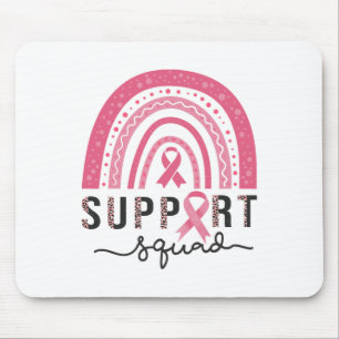 Squad Breast Cancer Awareness Leopard Pink Rainbow Mouse Mat