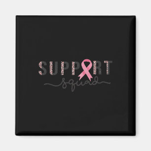 Squad Breast Cancer Awareness Leopard Pink Ribbon Magnet