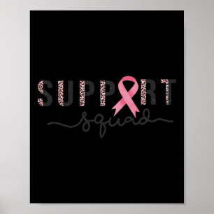 Squad Breast Cancer Awareness Leopard Pink Ribbon Poster