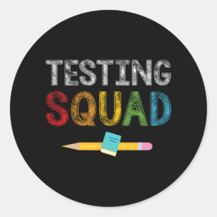 Squad Costume Test Day Teacher Student Classic Round Sticker