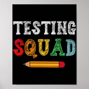 Squad Costume Test Day Teacher Student Funny Schoo Poster