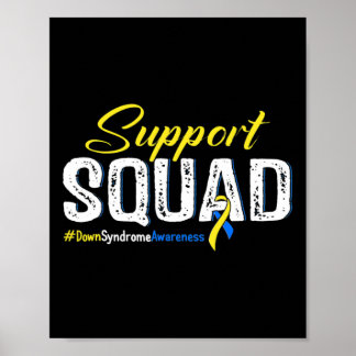 Squad Down Syndrome Awareness Blue And Yellow Ribb Poster