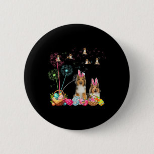 Squad Easter Couple Bunny Shelties Dandelions Hunt 6 Cm Round Badge